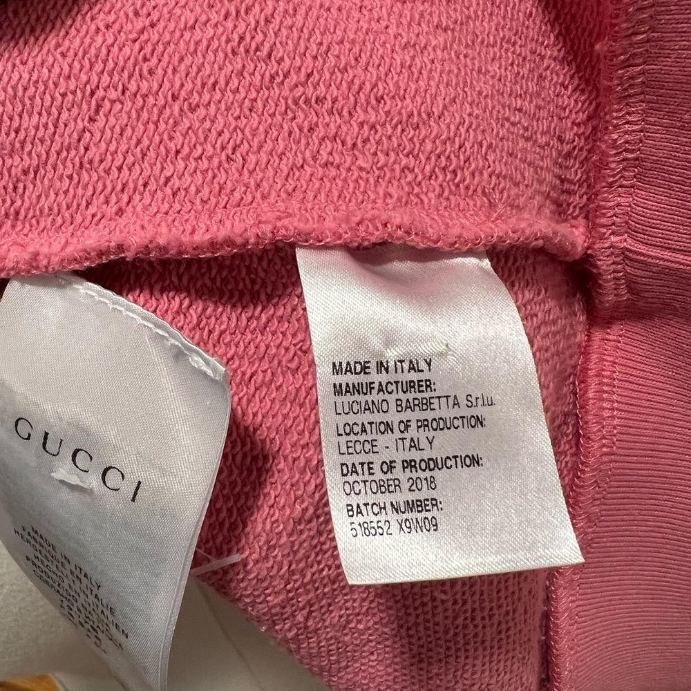 GUCCI | Pink Web Bow | Zip Hoodie | Girls 12 | Women's XS/S - Picture 9 of 15